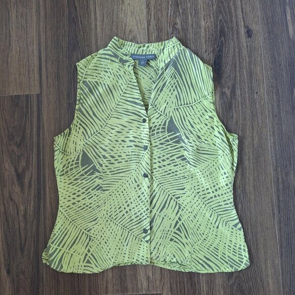 💙 Josephine Chaus 100% Silk Tropical Lightweight Top Size 12 - Picture 9 of 9